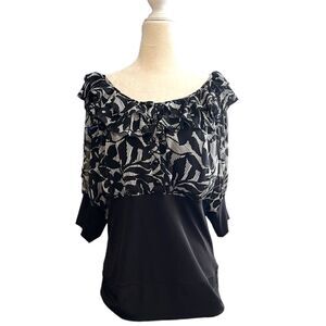 Black and White Blouse